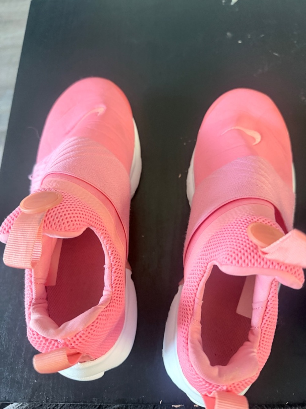 Nike Kids Slip-On Sneakers in Coral Pink and White